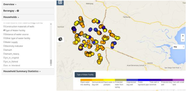 Map visualization of household data